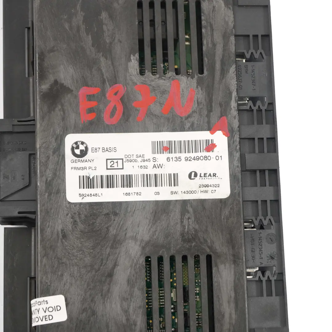 BMW E87 LCI Footwell Light Control Unit Module ECU Lear FRM3R PL2 - SKU 9249080-1 - Part number 9249080