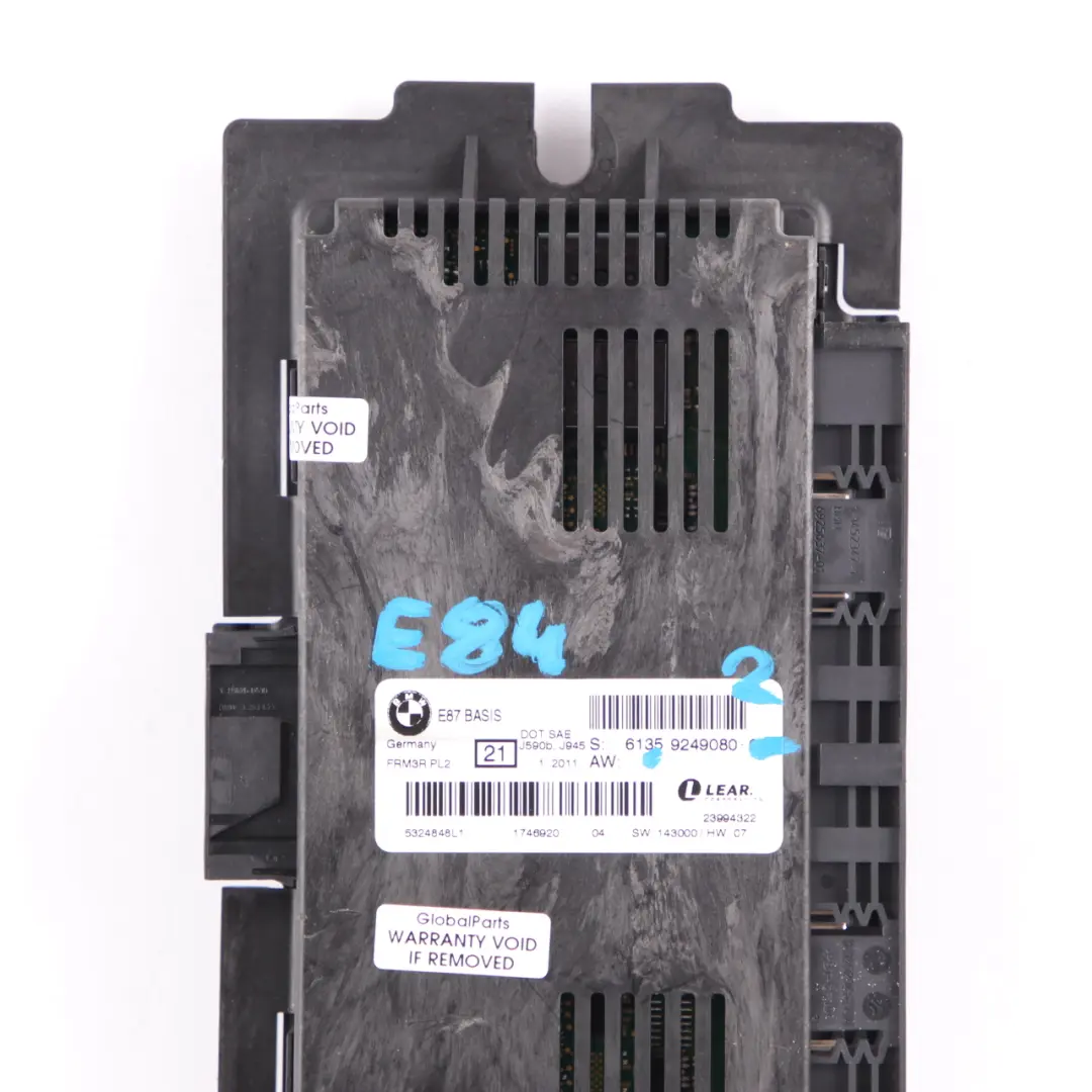  Footwell Module BMW E84 Light Control Unit ECU Lear FRM3R PL2 - SKU 9249080-2 - Part number 9249080