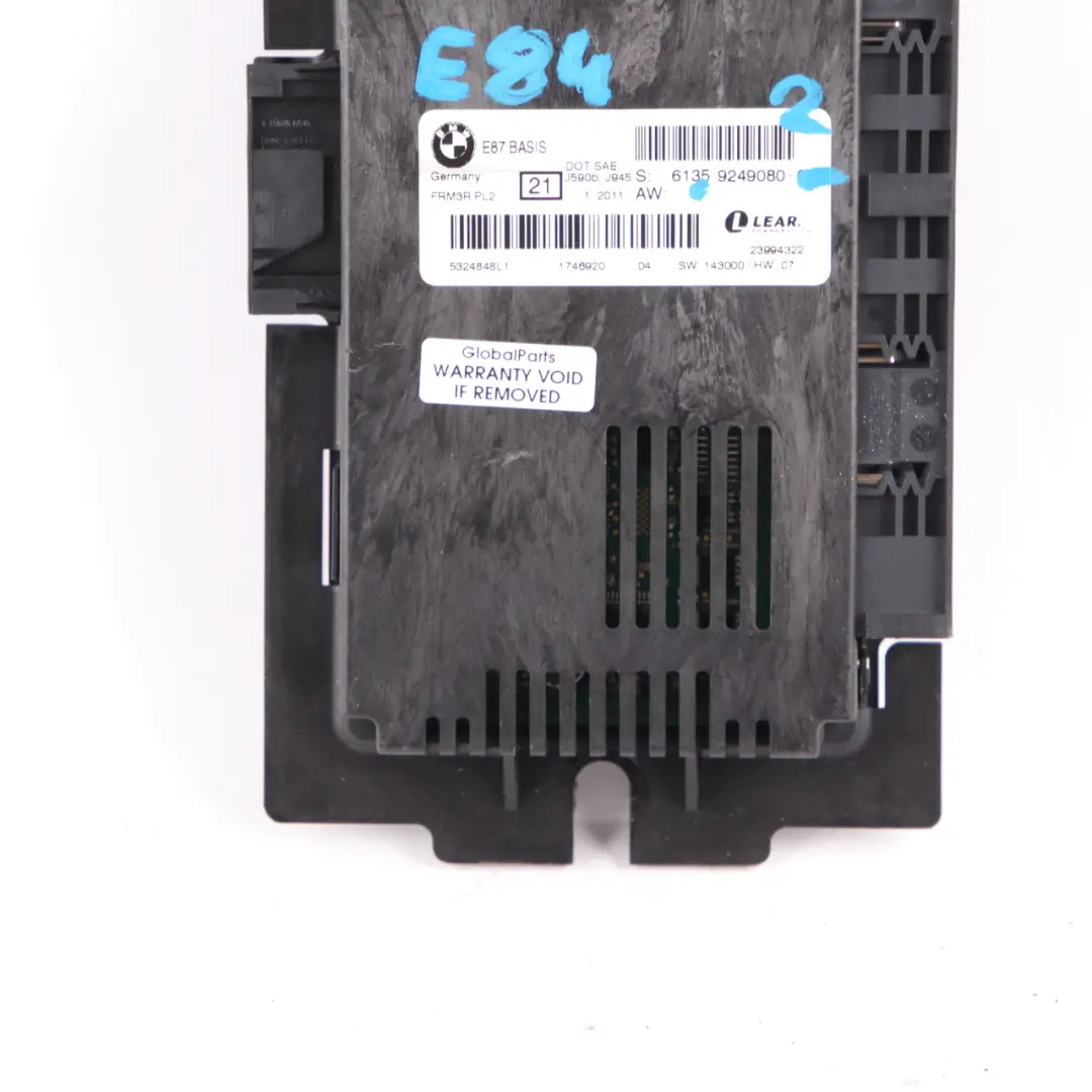Fußraumleuchte Fußraummodul Modul Steuergerät Lear FRM3R PL2 für BMW E87 LCI mit Teilenummer 9249080 BMW E87 LCI Fußraumleuchte Fußraummodul Modul Steuergerät Lear FRM3R PL2 - SKU 9249080-2 - Teilenummer 9249080