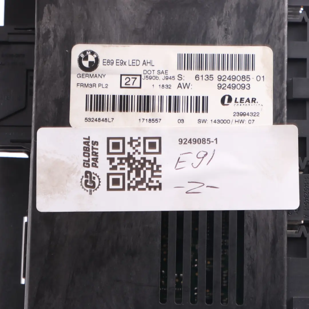 Footwell Light Module Control Unit ECU FRM3R LED PL2 to BMW E91 with Part number 9249085 BMW E91 Footwell Light Module Control Unit ECU FRM3R LED PL2 - SKU 9249085-1 - Part number 9249085