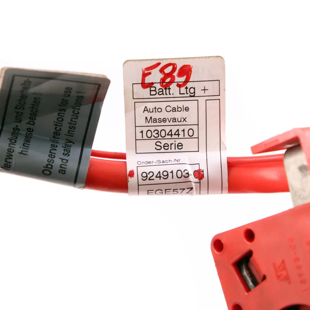  Positive Cable BMW Z4 E89 Convertible Battery Plus Pole Power Red - SKU 9249103 - Part number 9249103