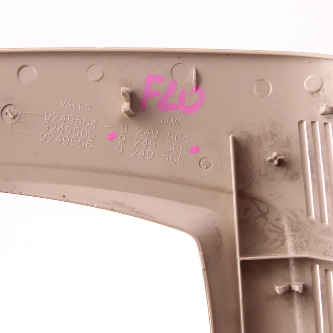 Roofliner Trim BMW F20 F21 F30 F31 Cover Front Centre Roof Oyster to with Part number 9249565 Roofliner Trim BMW F20 F21 F30 F31 Cover Front Centre Roof Oyster - SKU 9249565 - Part number 9249565