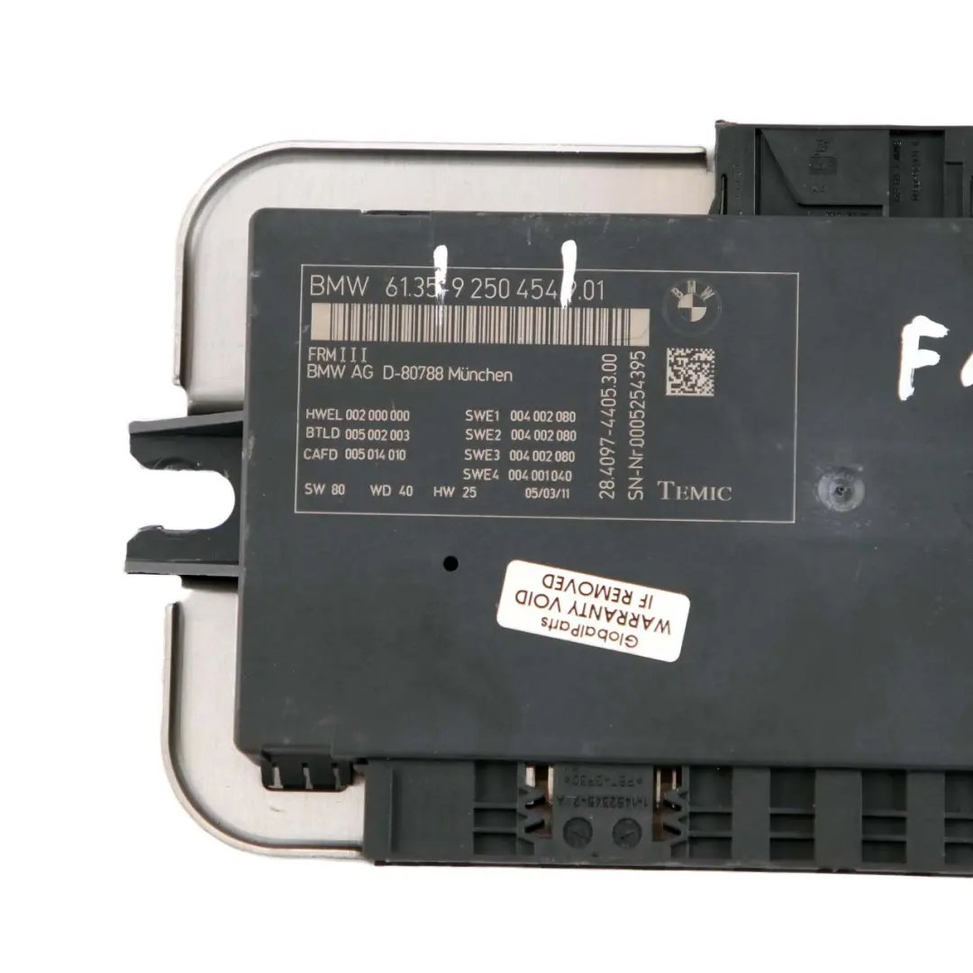 BMW 5 Series F10 Light Control Footwell Module ECU Unit FRM3 - SKU 9250454 - Part number 9250454