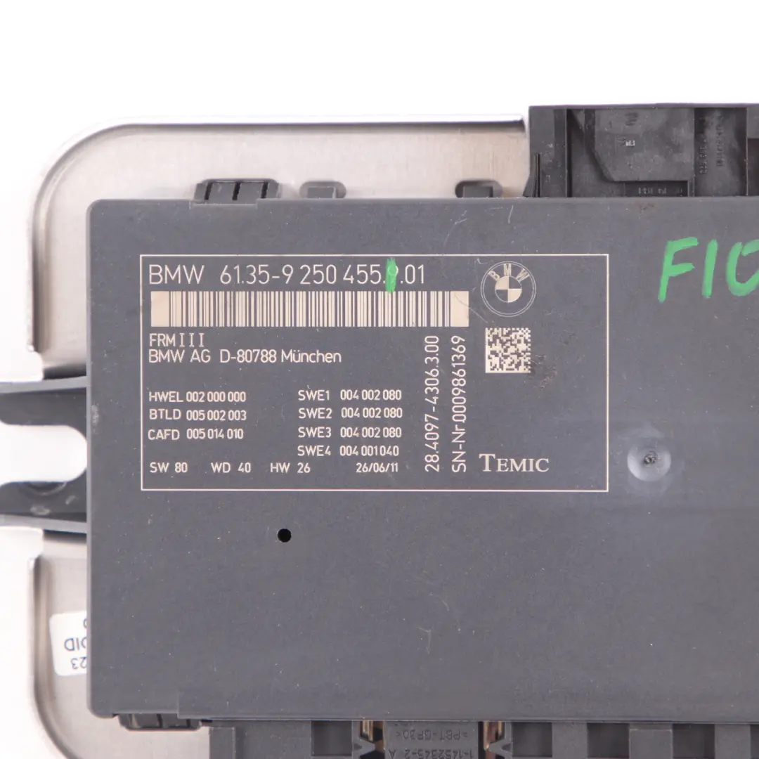 Module De Commande D'Éclairage De Plancher ECU FRM3 TEMIC pour BMW F10 à propos du numéro de pièce 9250455 BMW F10 Module De Commande D'Éclairage De Plancher ECU FRM3 TEMIC - SKU 9250455 - Numéro de pièce 9250455