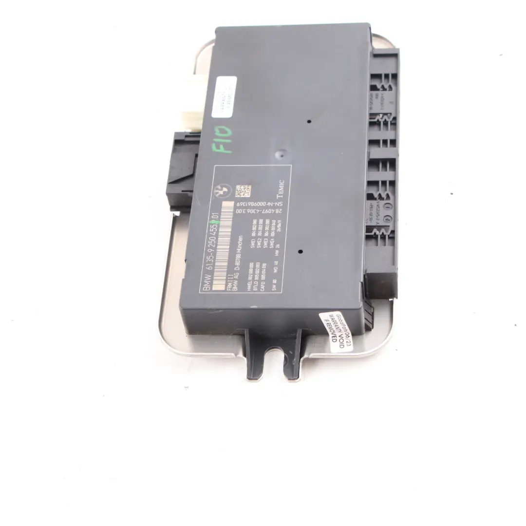 Footwell Light Control Module ECU Unit FRM3 TEMIC to BMW F10 with Part number 9250455 BMW F10 Footwell Light Control Module ECU Unit FRM3 TEMIC - SKU 9250455 - Part number 9250455