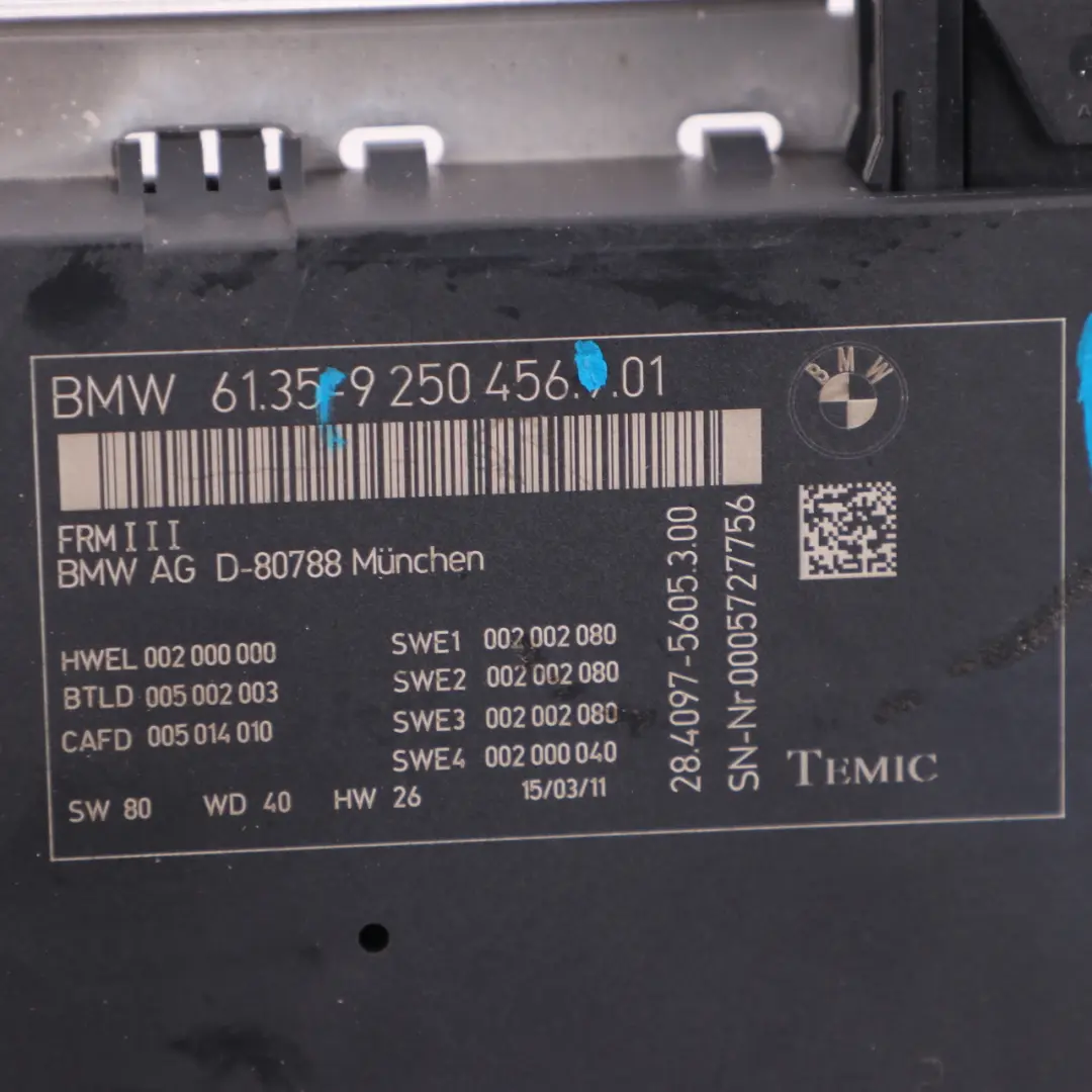 BMW F12 Fußraumleuchte Modul Steuergerät ECU FRM3 - SKU 9250456 - Teilenummer 9250456
