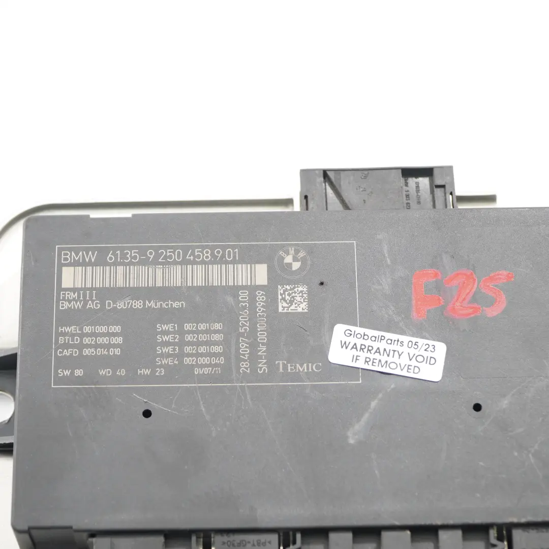 BMW X3 F25 Footwell Luz Módulo Unidad de Control ECU FRM3 - SKU 9250458 - Número de pieza 9250458