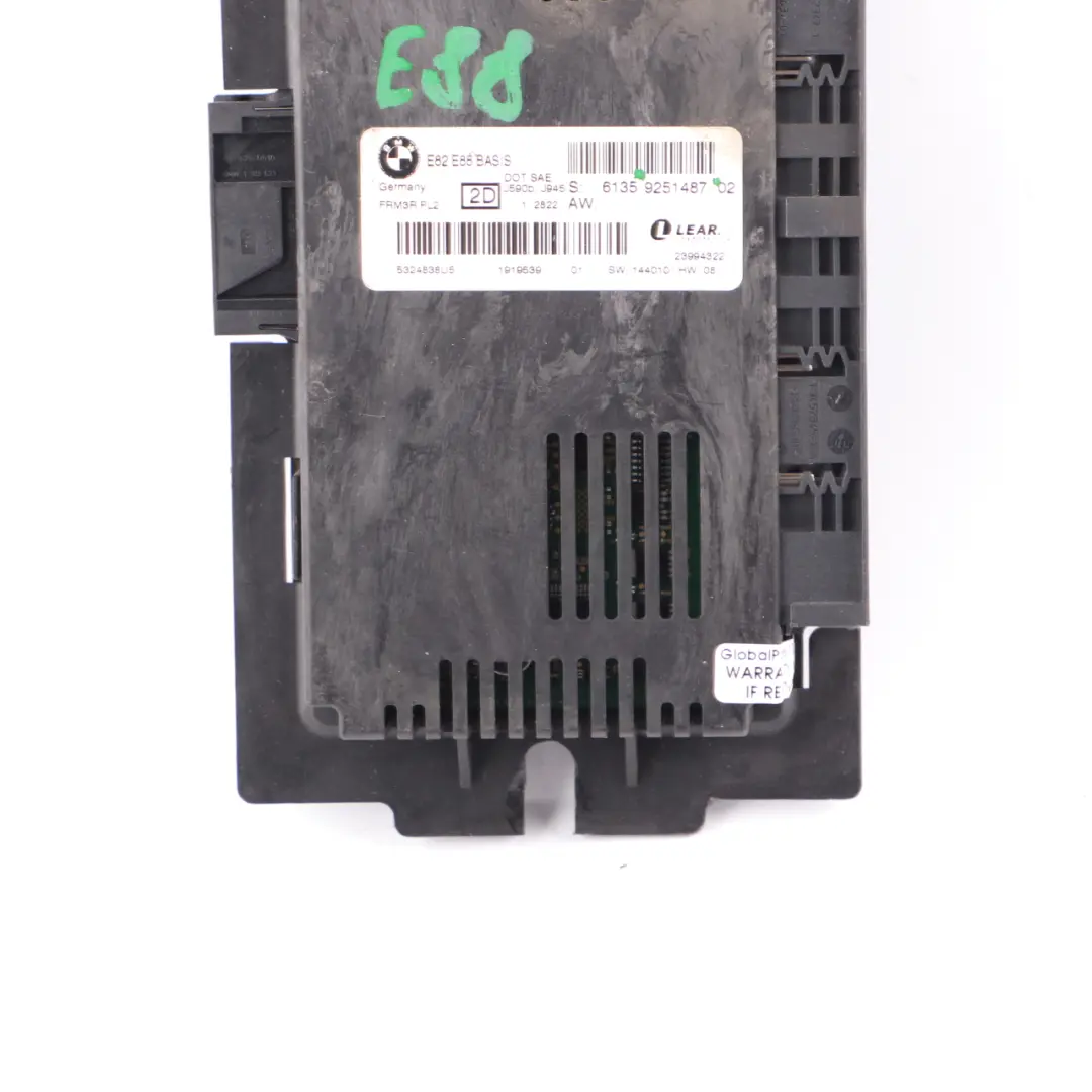 Modulo Vano Piedi Centralina Base PL2 FRM3R 6135 per BMW E82 con numero di parte 9251487 BMW E82 Modulo Vano Piedi Centralina Base PL2 FRM3R 6135 - SKU 9251487-1 - Numero di parte 9251487