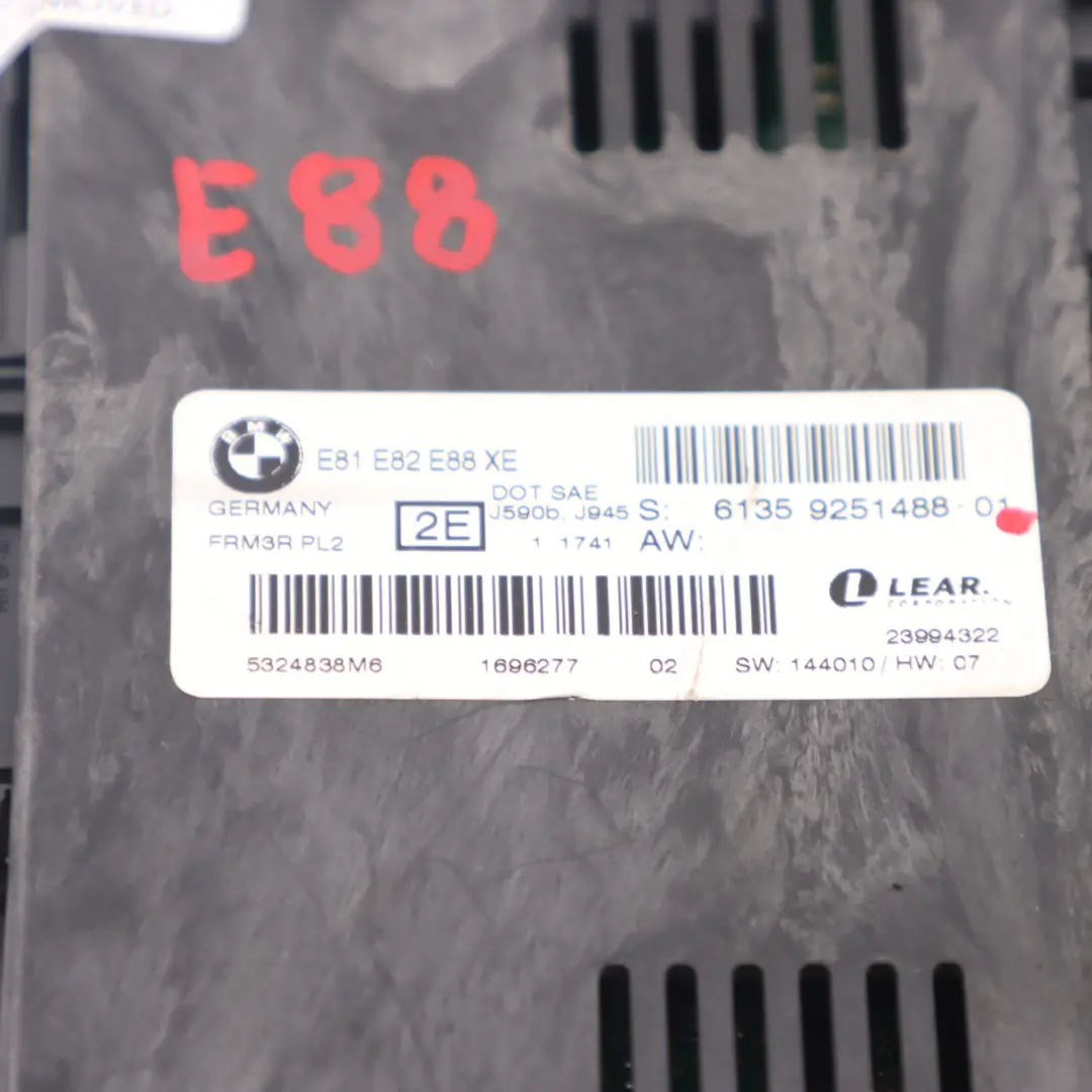 BMW E88 Cabrio Moduł Sterownik Świateł PL2 FRM3R - SKU 9251488 - Numer Części 9251488