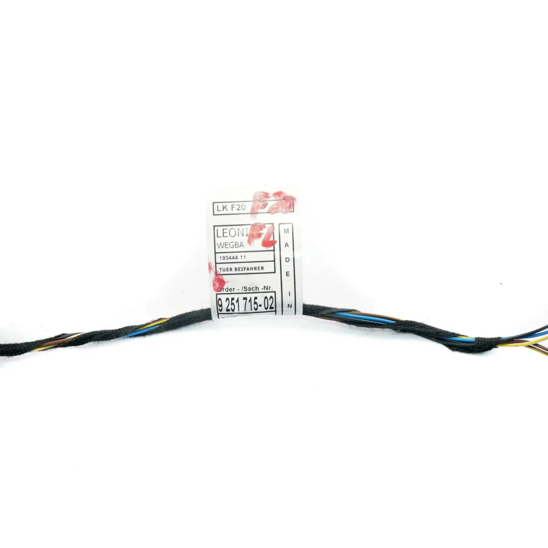 BMW 1 Reihe F20 Kabelsatz Kabel Beifahrerseite Vorne Rechts Tür 9251715 - SKU 9251722 - Teilenummer 9251722