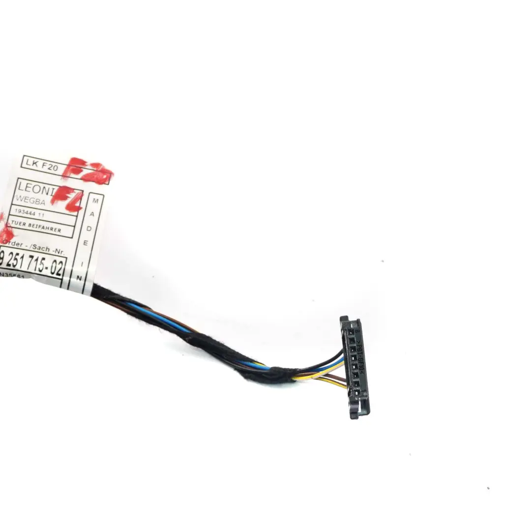 BMW 1 Reihe F20 Kabelsatz Kabel Beifahrerseite Vorne Rechts Tür 9251715 - SKU 9251722 - Teilenummer 9251722