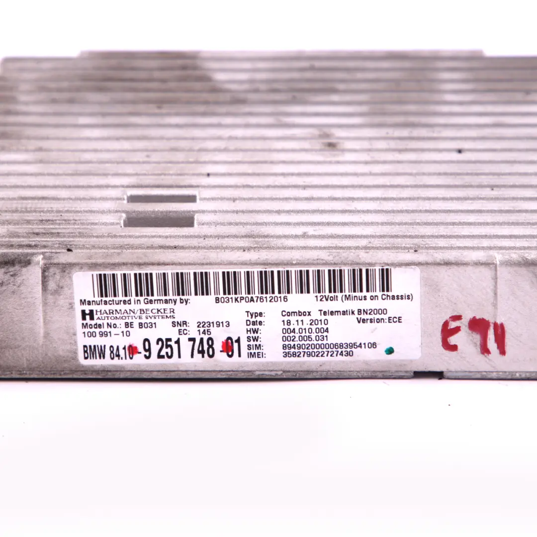 BMW E81 E87 E90 E91 E92 LCI Combox Modulo Telematico Navigazione - SKU 9251748 - Numero di parte 9234942