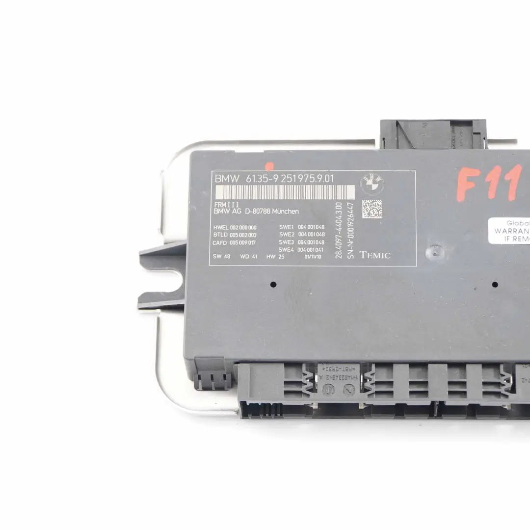  Light Module BMW F11 Control Footwell Lightning ECU Unit FRM3 - SKU 9251975-1 - Part number 9251975