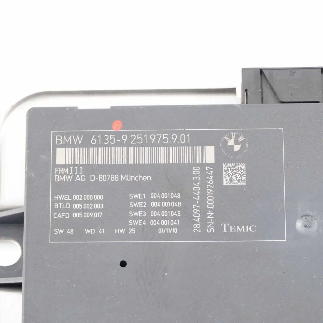  Light Module BMW F11 Control Footwell Lightning ECU Unit FRM3 - SKU 9251975-1 - Part number 9251975