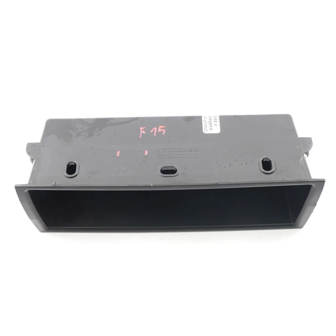 Compartimento almacenamiento central trasera Bandeja Negro para BMW F15 F16 con número de pieza 9252011 BMW F15 F16 Compartimento almacenamiento central trasera Bandeja Negro - SKU 9252011 - Número de pieza 9252011