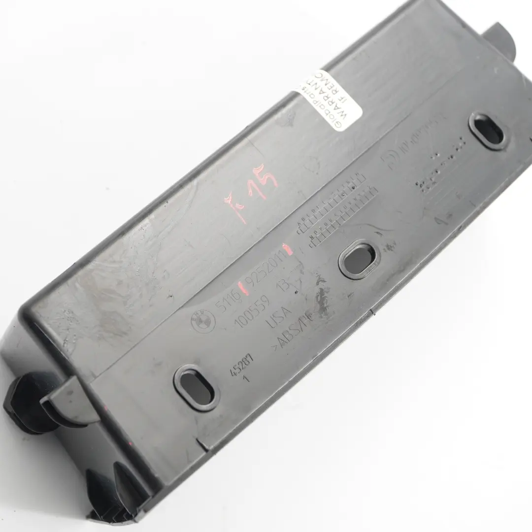 BMW F15 F16 Compartimento almacenamiento central trasera Bandeja Negro - SKU 9252011 - Número de pieza 9252011