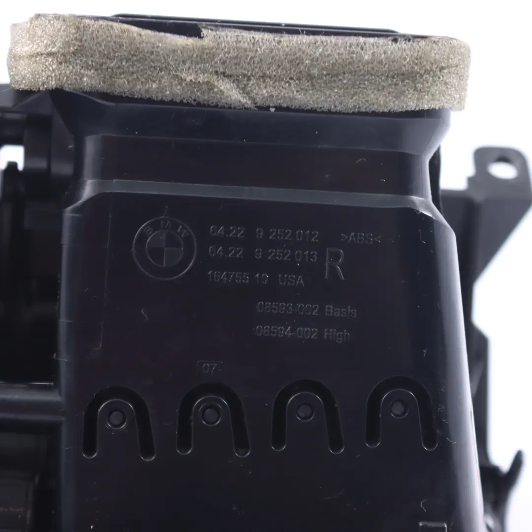  Évent D'Air BMW X5 F15 F16 Console Centrale Conduit D'Air Arrière Noir - SKU 9252012 - Numéro de pièce 9252012