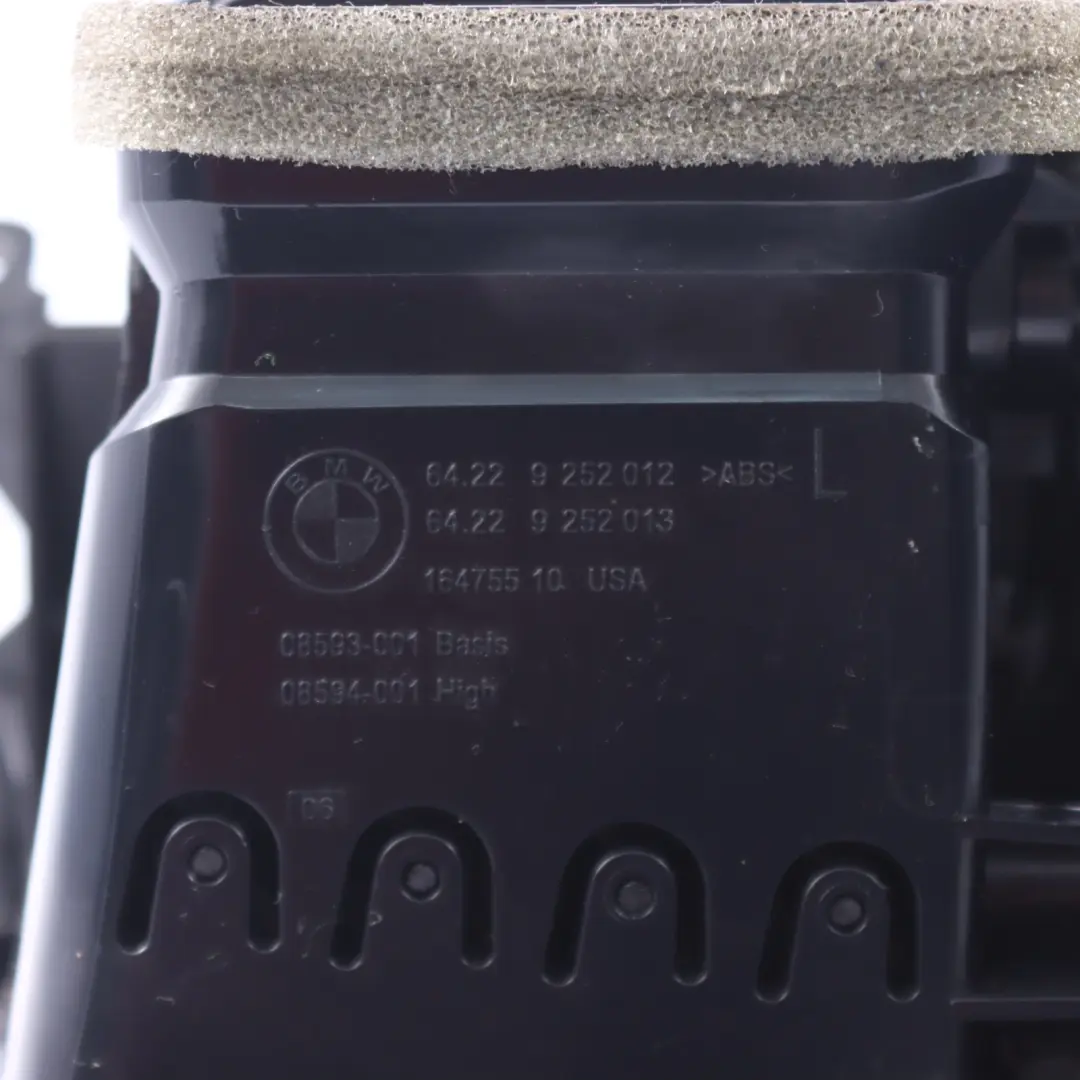 Air Vent BMW X5 F15 X6 F16 Center Console Tunel Rear Air Duct Black - SKU 9252012 - Part number 9252012