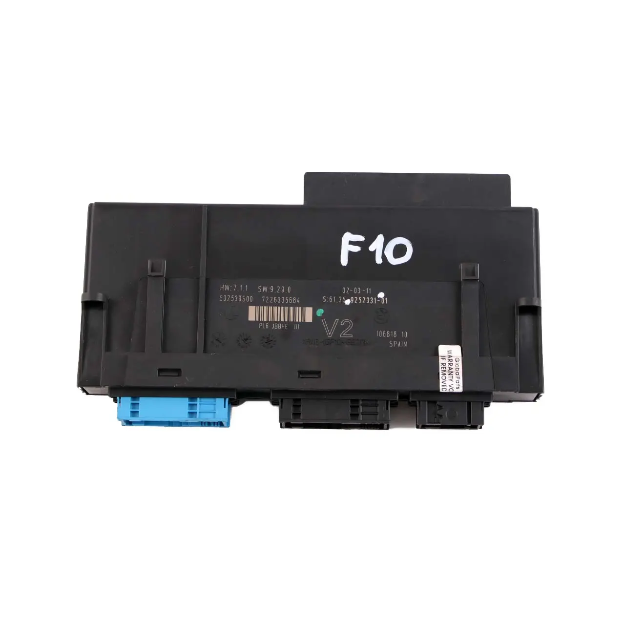 BMW F10 ECU Módulo Control Del Cuerpo Caja Conexiones V2 PL6 JBBFE III 9252331