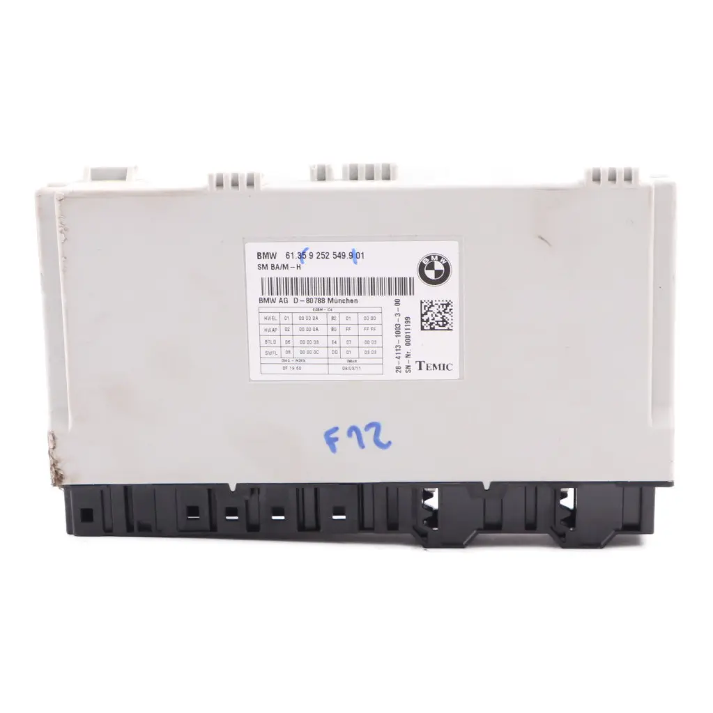 BMW F12 Front Seat Control Unit Module Memory ECU - SKU 9252549 - Part number 9252549