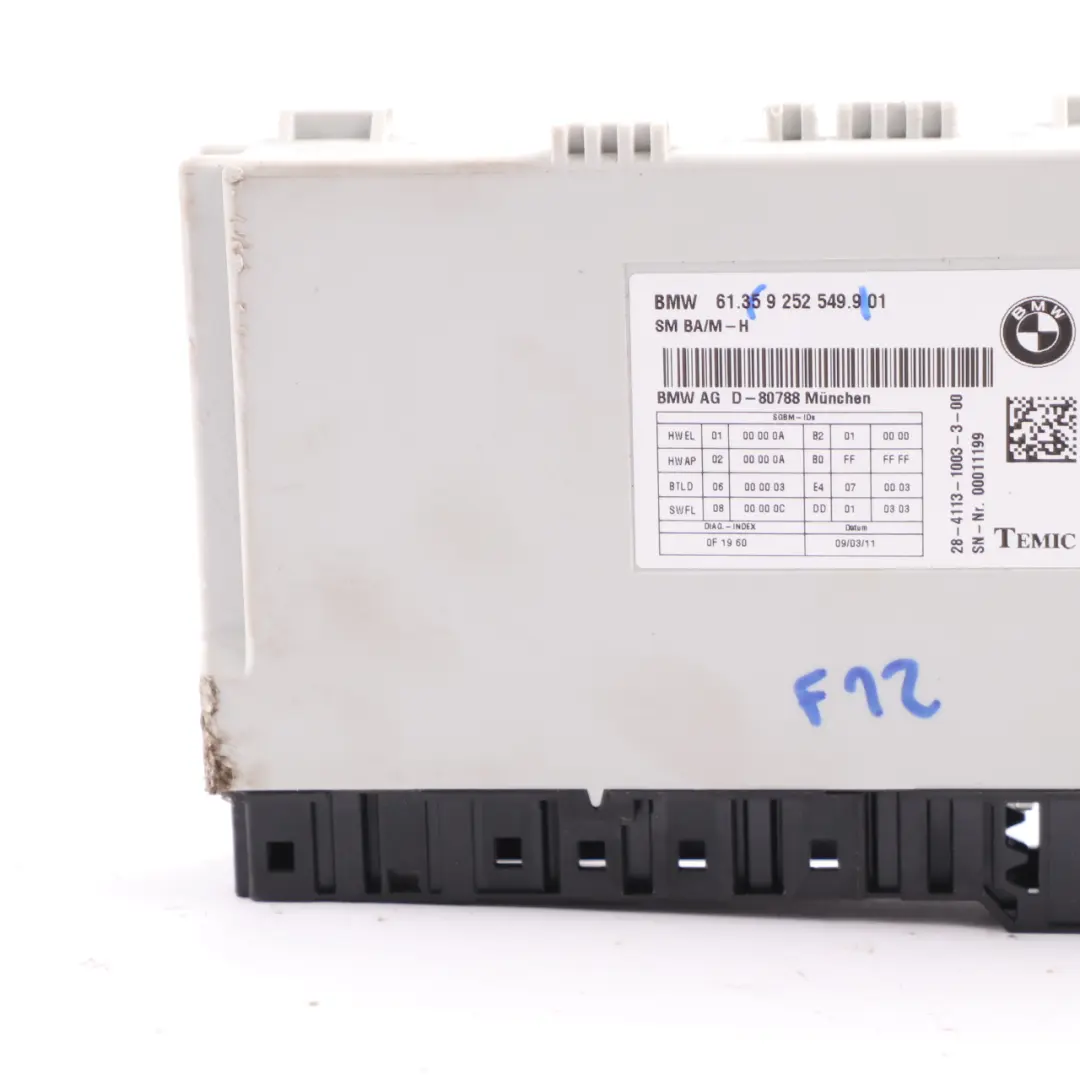 BMW F12 Front Seat Control Unit Module Memory ECU - SKU 9252549 - Part number 9252549