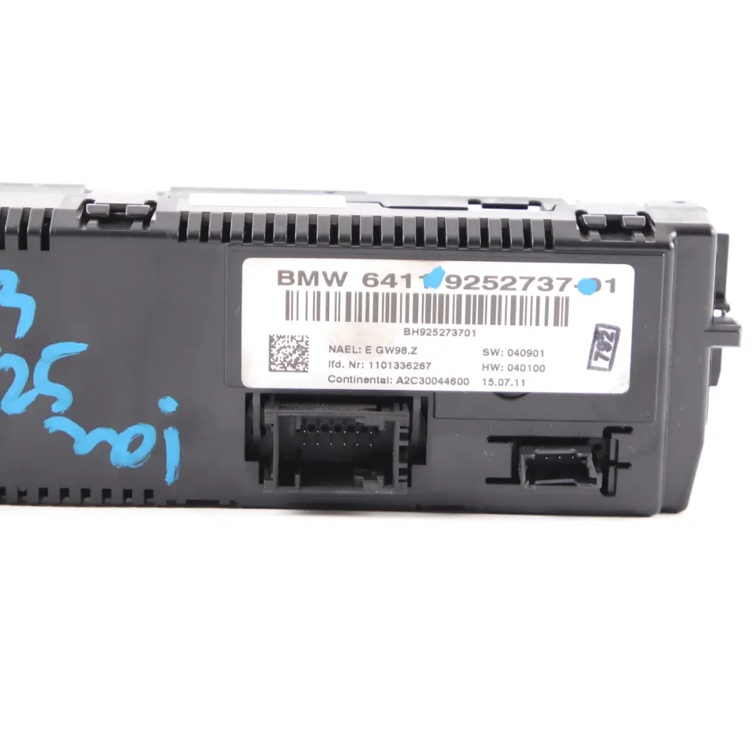BMW X3 F25 A/C Climate Control Unit Switch Panel Heater Air Conditioning - SKU 9252737 - Part number 9252737