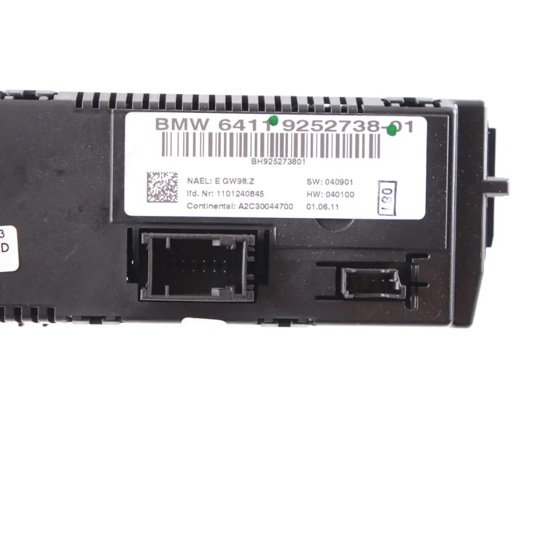 BMW X3 F25 Automatic A/C Climate Control Switch Panel Heated Seats - SKU 9252738 - Part number 9252738
