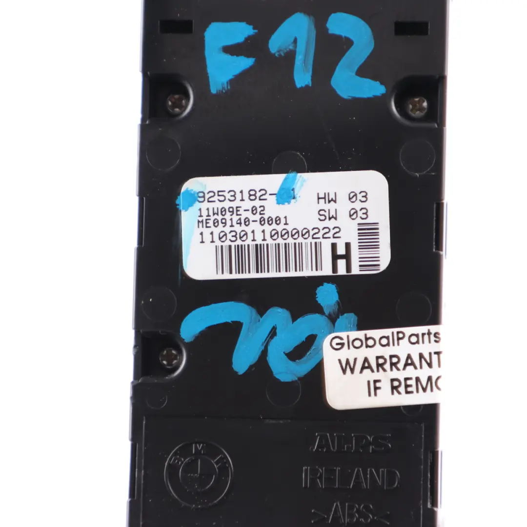 BMW F12 Interruttore Pannello Porta Regolazione Degli Specchietti Retrovisori - SKU 9253182 - Numero di parte 9253182