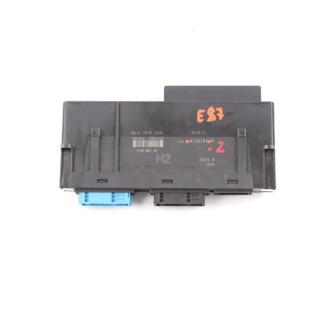 BMW E87 Junction Box ECU Body Control Module Unit H2 PL2RR JBBFE IIIR - SKU 9253482-2 - Part number 9253482