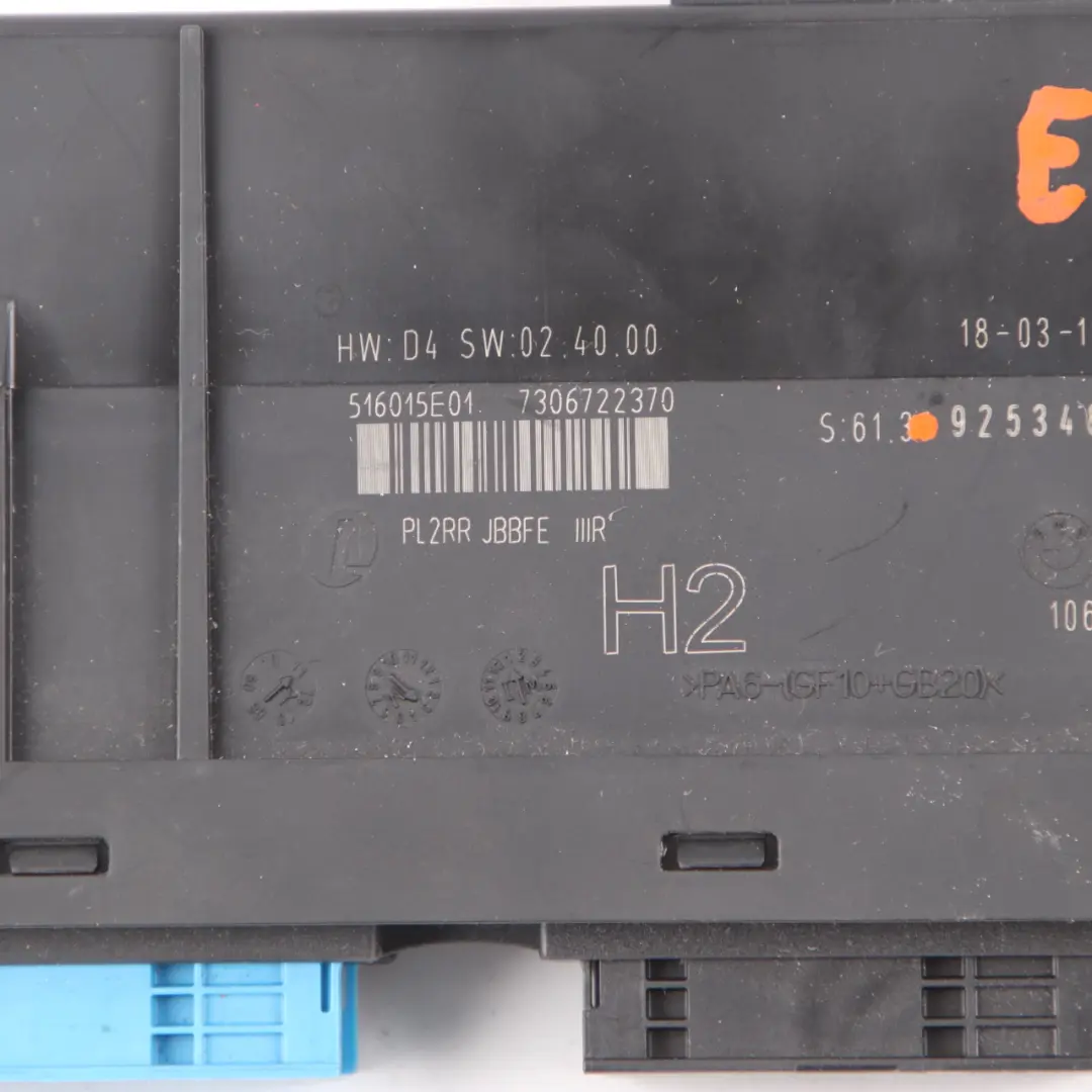 BMW E87 Junction Box ECU Body Control Module Unit H2 PL2RR JBBFE IIIR - SKU 9253482-2 - Part number 9253482