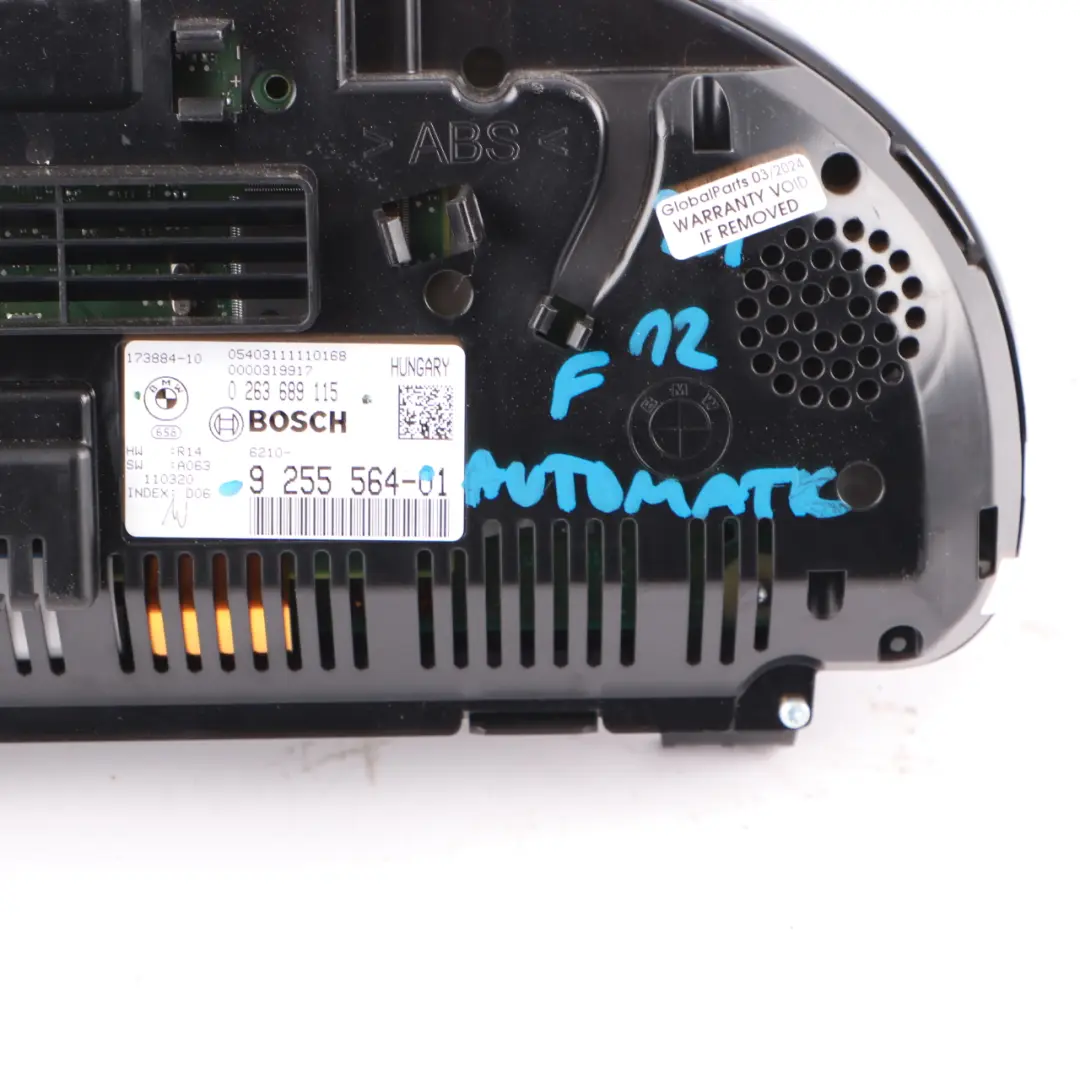 BMW F12 Instrument Cluster MPH Speedometer RPM Gauge For Automatic - SKU 9255564 - Part number 8795124