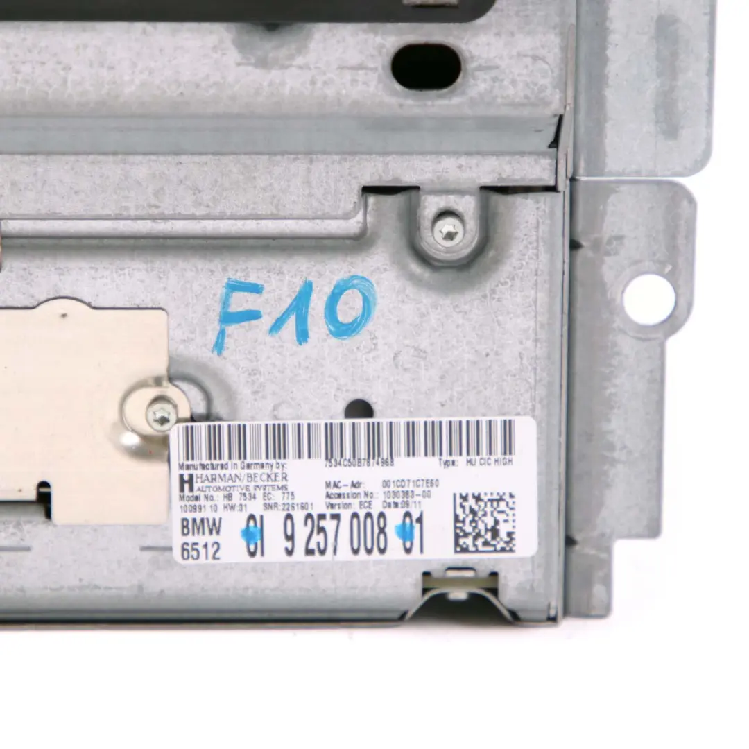 BMW F01 F10 F12 Sat Nav Infotainment Radio Player Head Unit CIC - SKU 9257008 - Part number 9257008