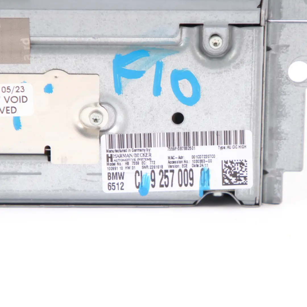 BMW F01 F10 CIC Radio Radioodtwarzacz Czytnik Nawigacja - SKU 9257009 - Numer Części 9257009