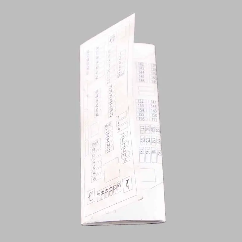  Fuse Box Grouping BMW F10 F11 Fuse Placement Map Card Diagram - SKU 9257426 - Part number 9257426