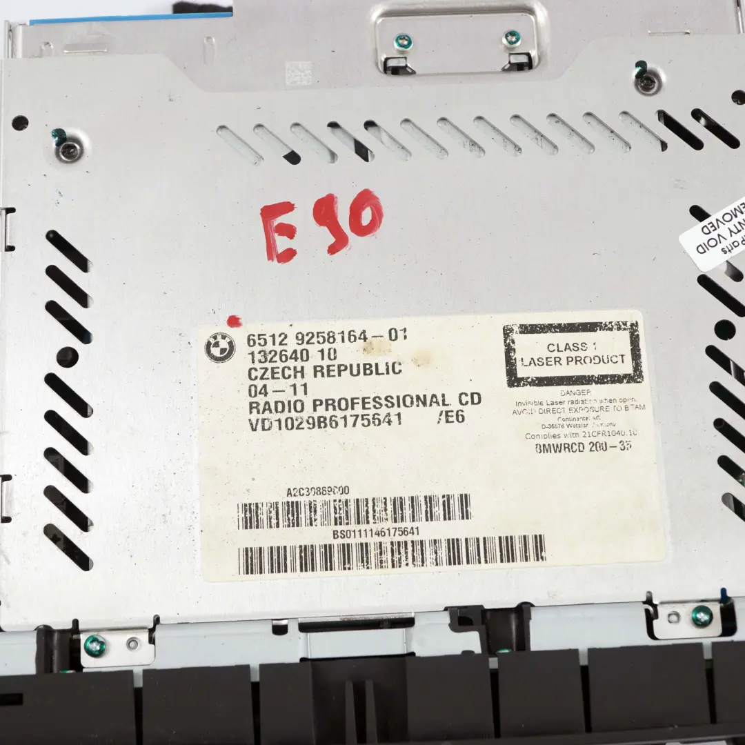 BMW E81 E82 E87 E88 E90 E91 E92 E93 Radio Professional CD - SKU 9258164 - Numéro de pièce 9343198