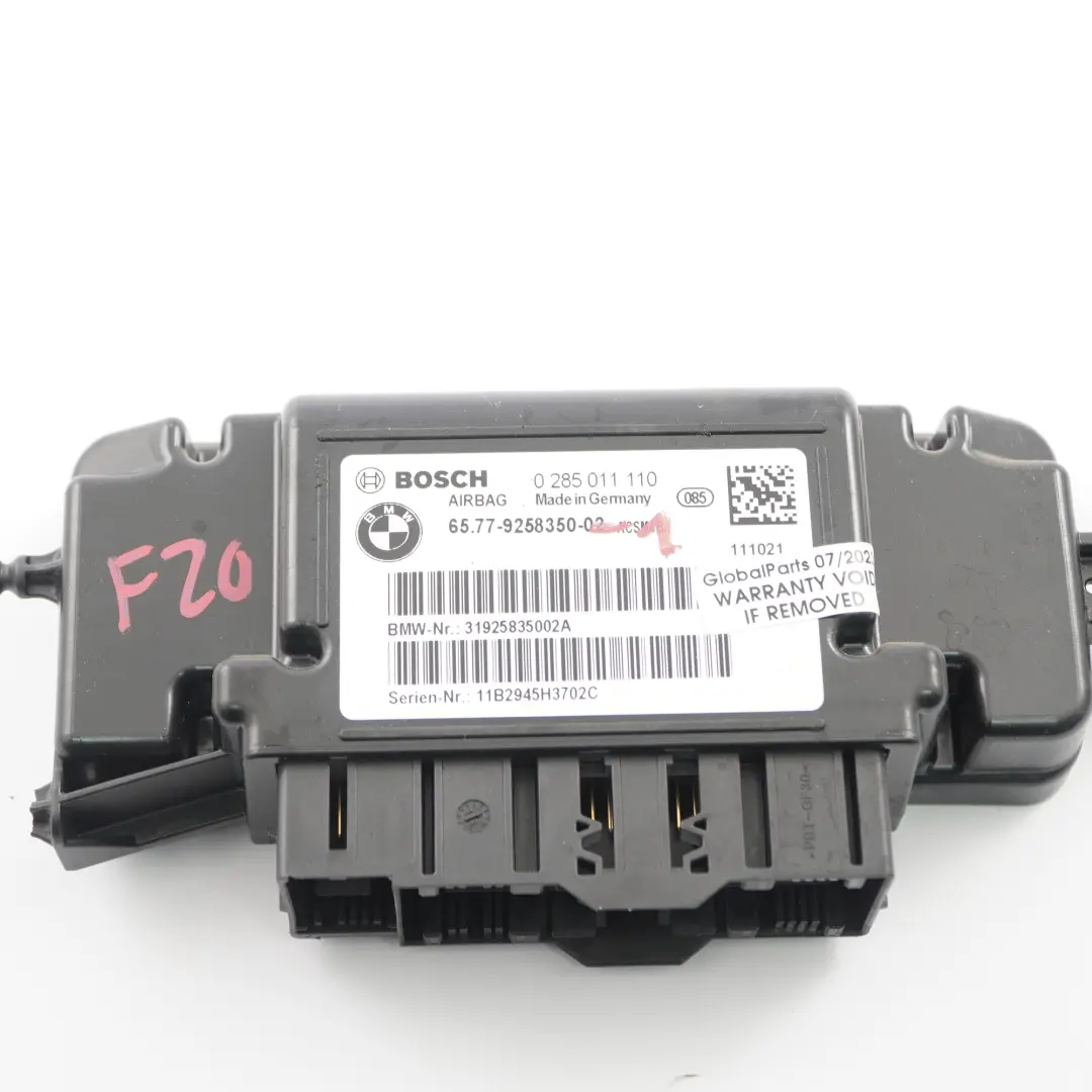 Control Unit BMW F20 F21 F22 F30 F31 F32 Control Unit Airbag ECU Module to with Part number 9258350 Control Unit BMW F20 F21 F22 F30 F31 F32 Control Unit Airbag ECU Module - SKU 9258350-1 - Part number 9258350