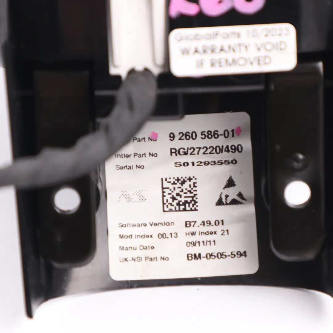 Tacometro Cuentarrevoluciones Cromo 9201398 para Mini Cooper D R56 R57 Diesel con número de pieza 9260586 Mini Cooper D R56 R57 Diesel Tacometro Cuentarrevoluciones Cromo 9201398 - SKU 9260586 - Número de pieza 9260586