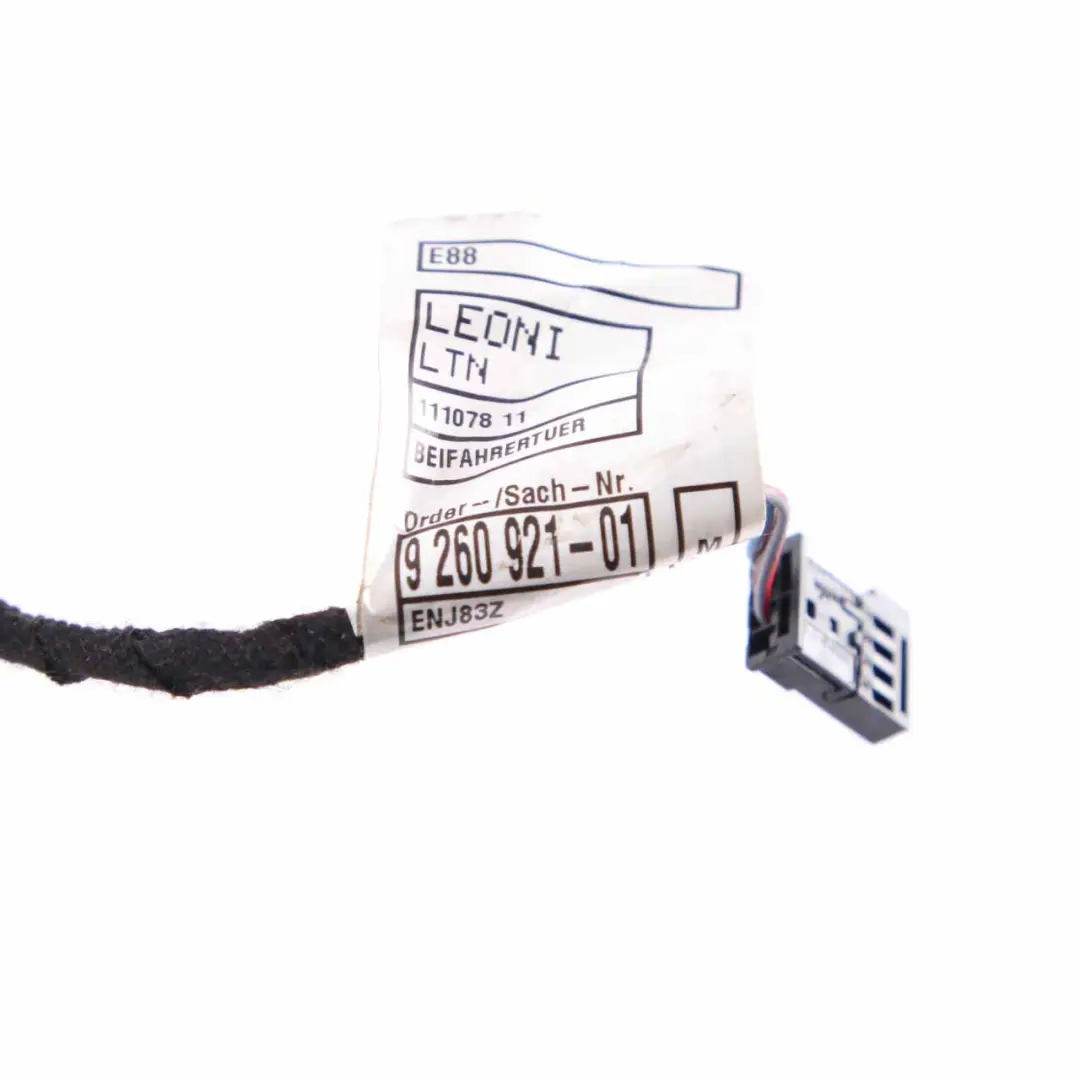 Wiring Cable Harness Loom Cabrio Door Passenger Side Wire to BMW E88 with Part number 9260921 BMW E88 Wiring Cable Harness Loom Cabrio Door Passenger Side Wire - SKU 9260921 - Part number 9260921