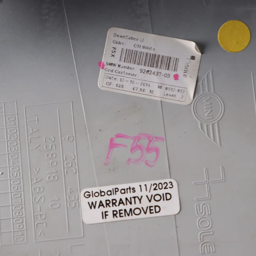 Mini F55 Interior Instrument Panel Down Tube Centre Middle Left N/S OFF White - SKU 9262437 - Part number 9262437