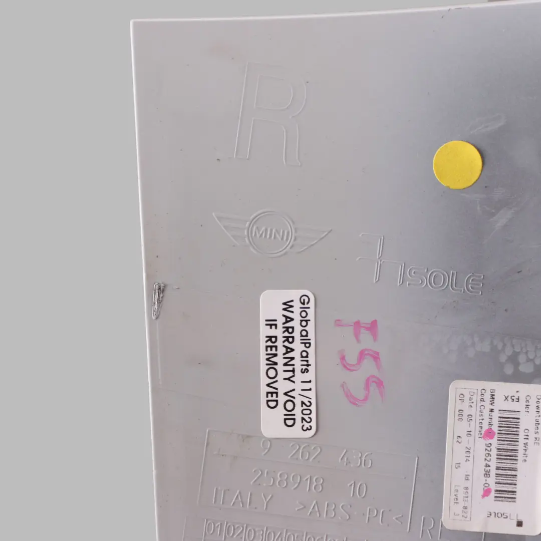 Interior Instrument Panel Down Tube Centre Middle Right OFF White to Mini F55 F56 with Part number 9262438 Mini F55 F56 Interior Instrument Panel Down Tube Centre Middle Right OFF White - SKU 9262438 - Part number 9262438