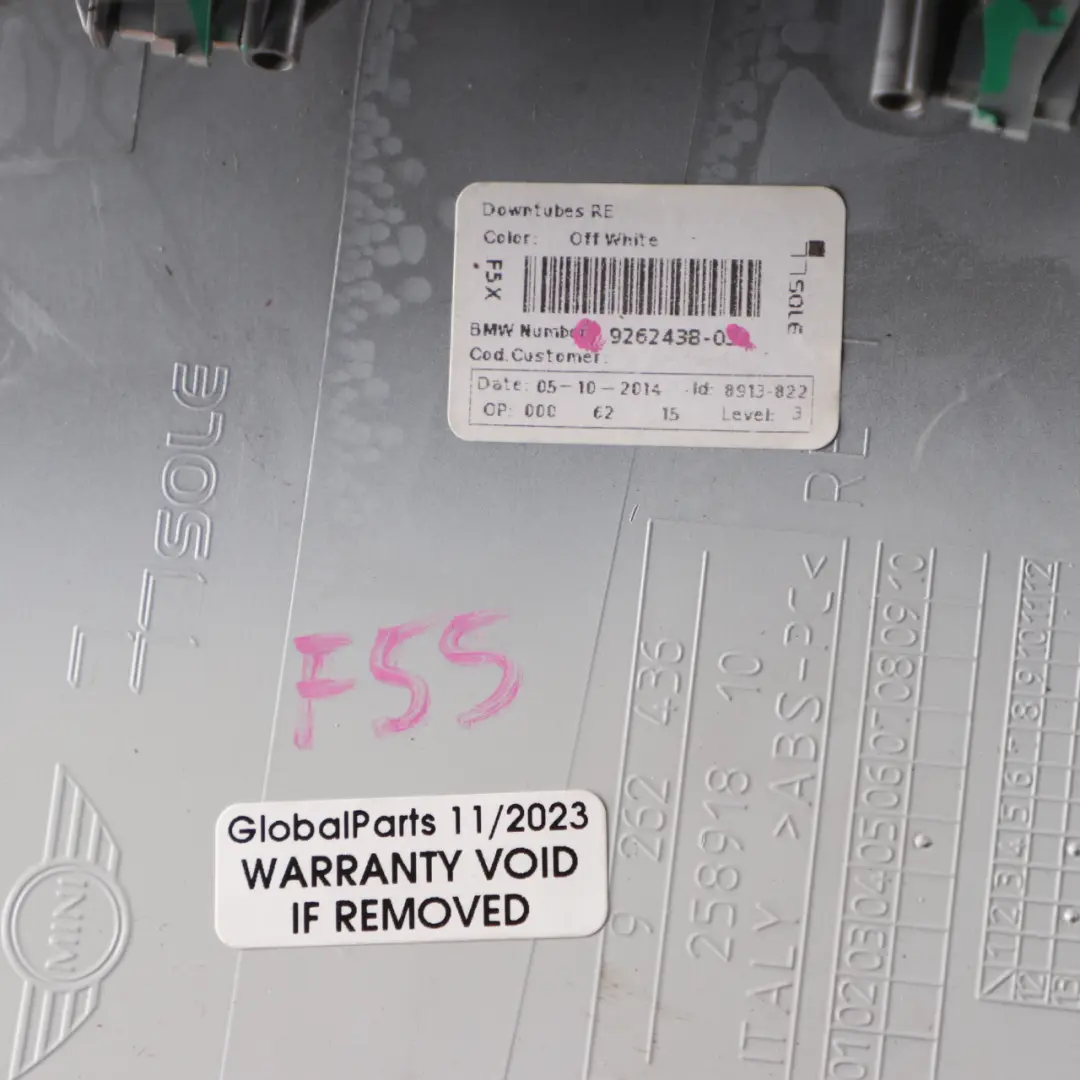 Mini F55 F56 Interior Instrument Panel Down Tube Centre Middle Right OFF White - SKU 9262438 - Part number 9262438