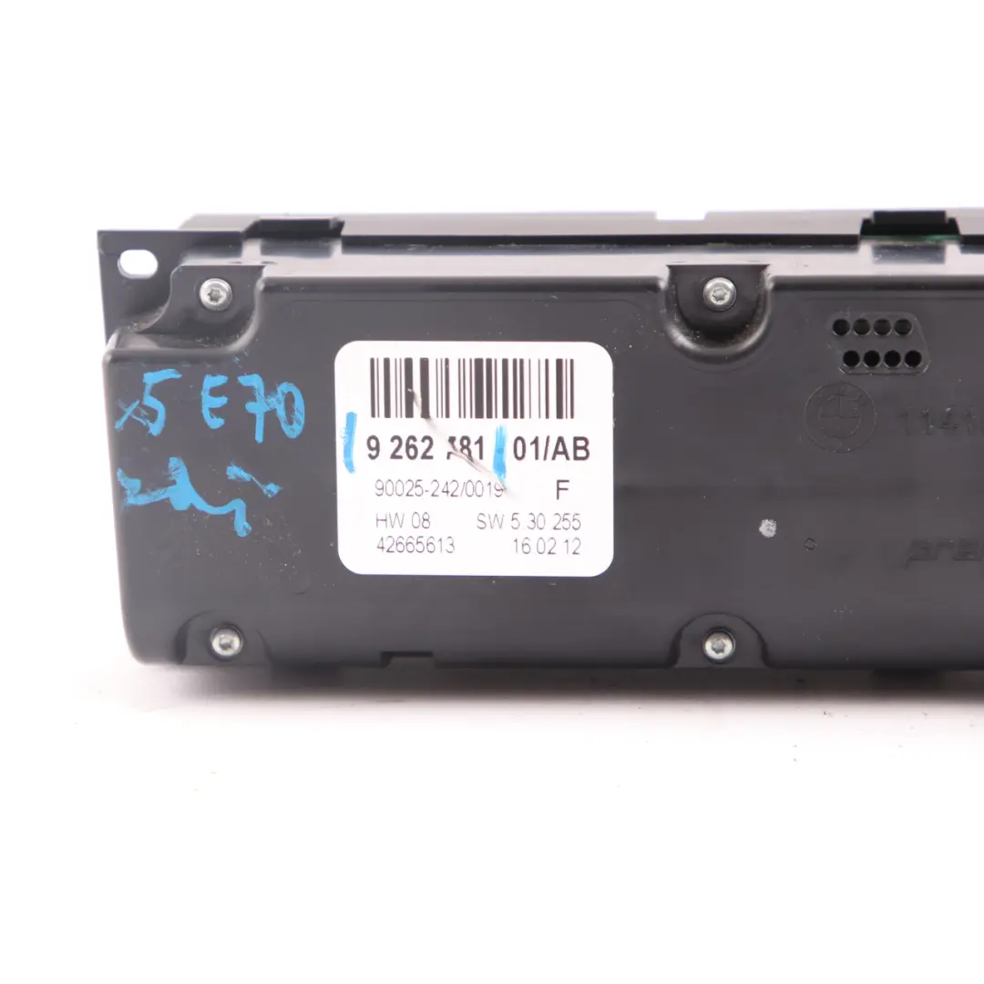 Air Control Panel BMW X5 X6 E70 E71 Unit Automatic Conditioning High - SKU 9262781 - Part number 9262781