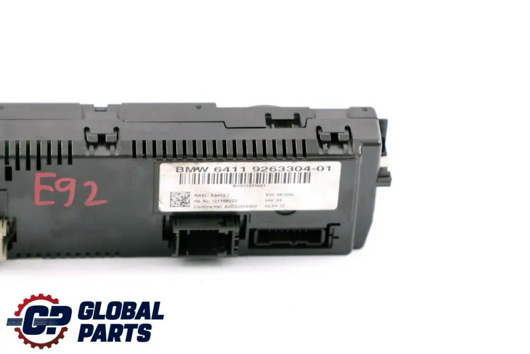 BMW E92 E93 LCI Riscaldamento automatico Aria Condizionata AC Pannello Controllo - SKU 9263304 - Numero di parte 9292264