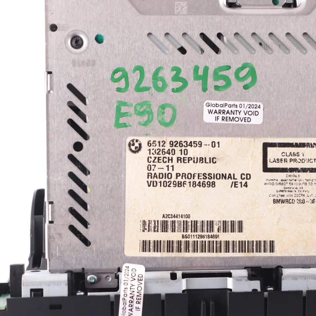 Radio Professional CD Player BMW E81 E82 E87 E88 E90 E91 E92 E93 - SKU 9263459 - Part number 9343198