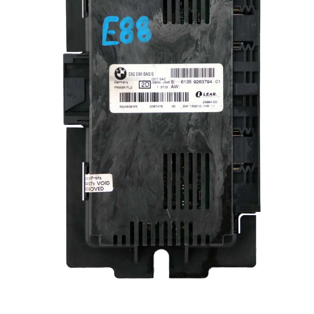 Footwell Light Module Control Unit ECU Lear FRM3R PL2 to BMW 1 Series E88 with Part number 9263794 BMW 1 Series E88 Footwell Light Module Control Unit ECU Lear FRM3R PL2 - SKU 9263794 - Part number 9263794