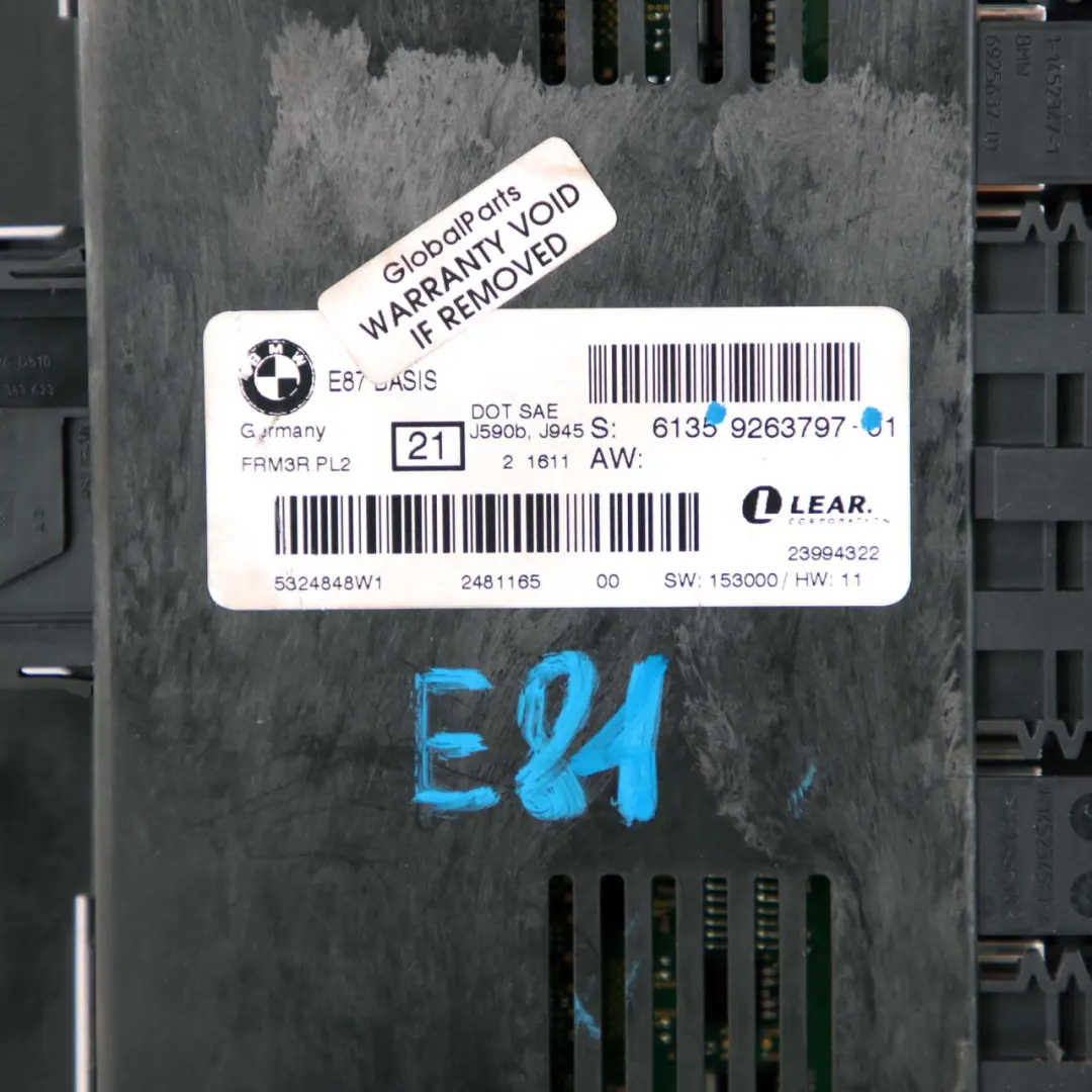 Modulo Luce Vano Piedi Unità Controllo ECU PL2 FRM3R per BMW E81 con numero di parte 9263797 BMW E81 Modulo Luce Vano Piedi Unità Controllo ECU PL2 FRM3R - SKU 9263797 - Numero di parte 9263797