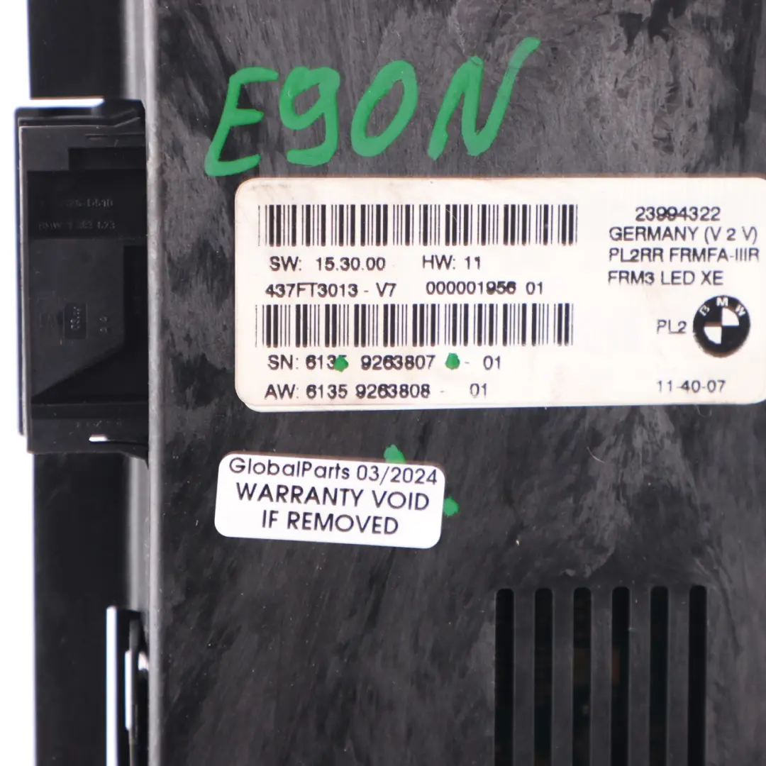 Footwell Light Module Control Unit ECU FRM3 LED PL2RR to BMW E90 LCI with Part number 9263807 BMW E90 LCI Footwell Light Module Control Unit ECU FRM3 LED PL2RR - SKU 9263807 - Part number 9263807