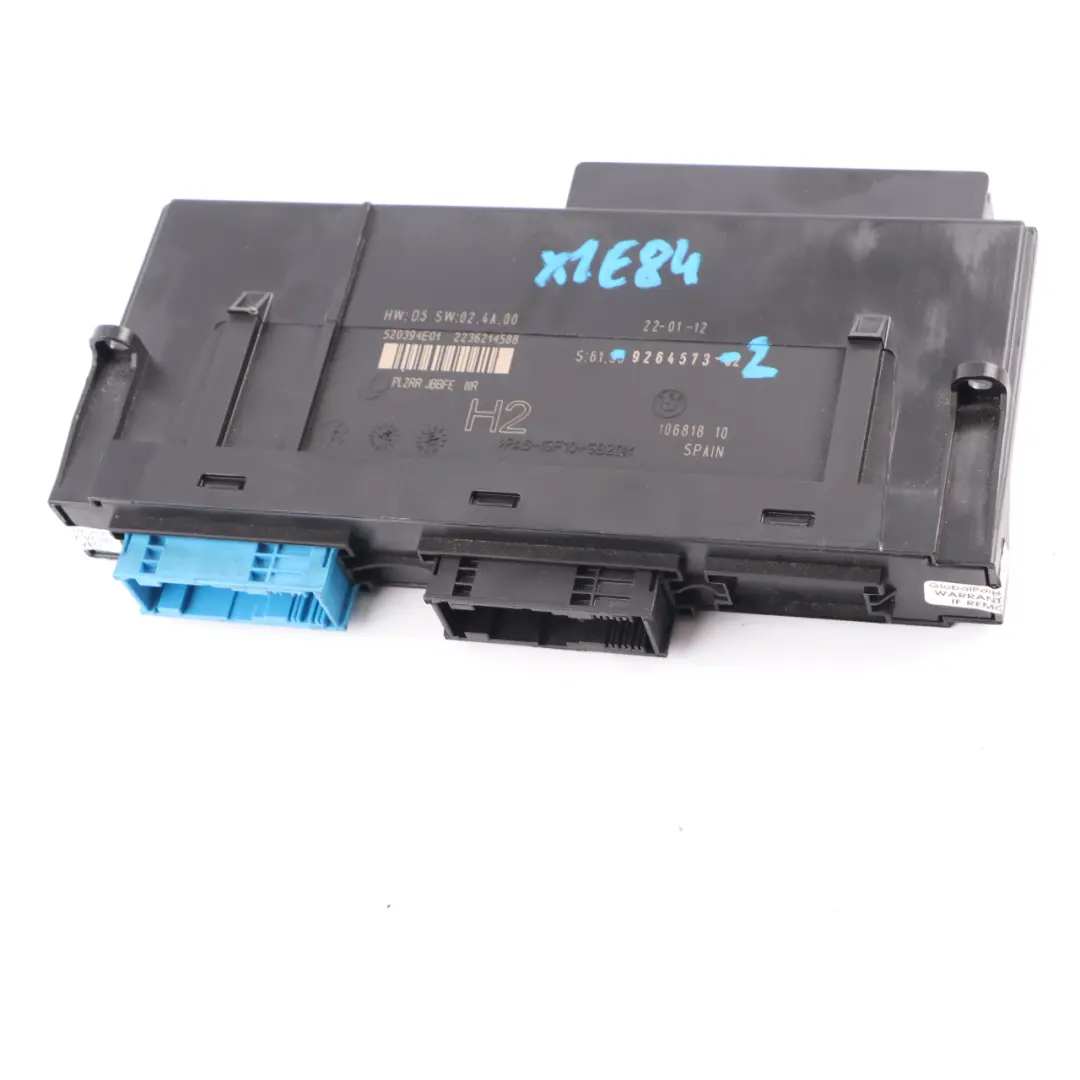 BMW E81 ECU Body Control Module Unit H2 PL2 RR JBBFE - SKU 9264573-2 - Número de pieza 9264573