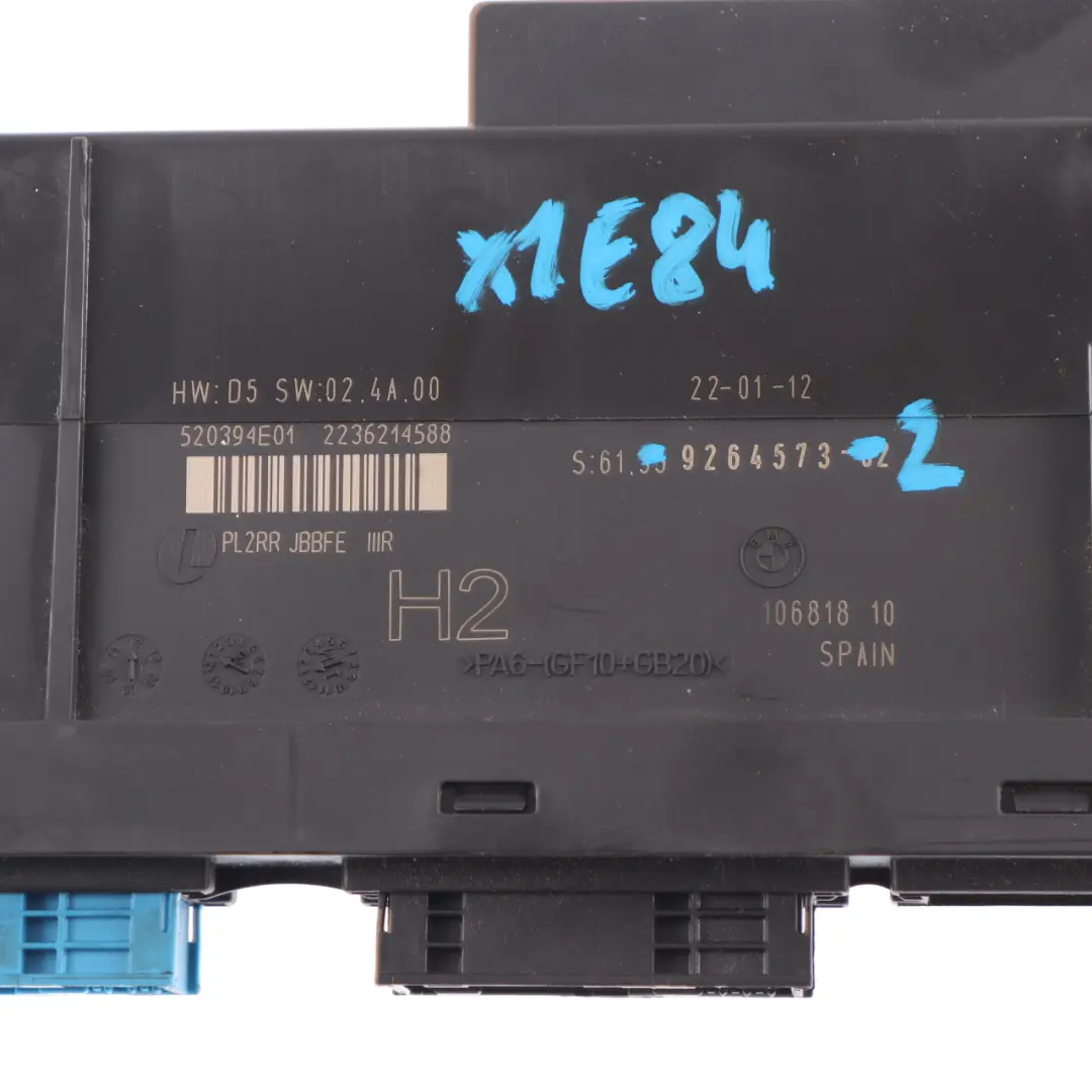 ECU Body Control Module Unit Junction Box H2 PL2RR JBBFE IIIR to BMW X1 E84 with Part number 9264573 BMW X1 E84 ECU Body Control Module Unit Junction Box H2 PL2RR JBBFE IIIR - SKU 9264573-2 - Part number 9264573