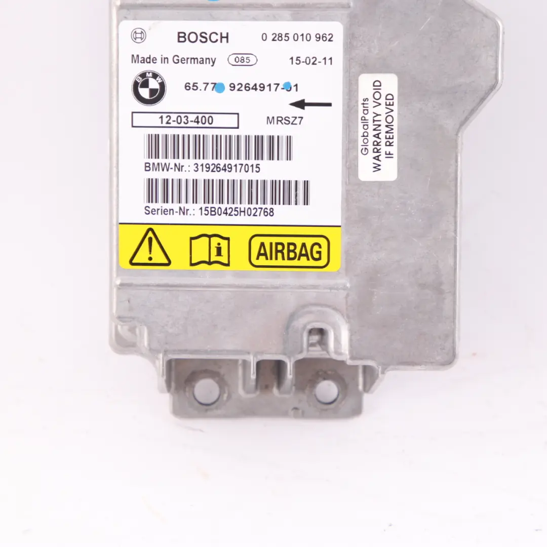 Moduł Sterownik Poduszek Powietrznych ECU do BMW Z4 E89 Roadster o numerze 9264917 BMW Z4 E89 Roadster Moduł Sterownik Poduszek Powietrznych ECU - SKU 9264917 - Numer Części 9264917